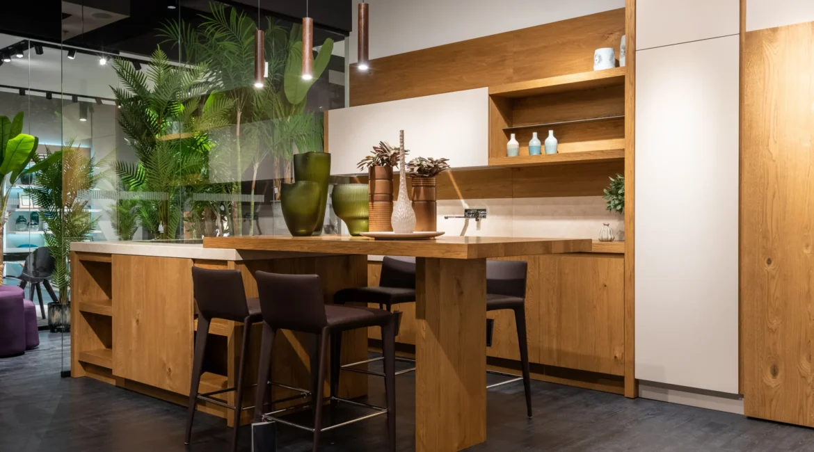 Wooden dining room Interiors