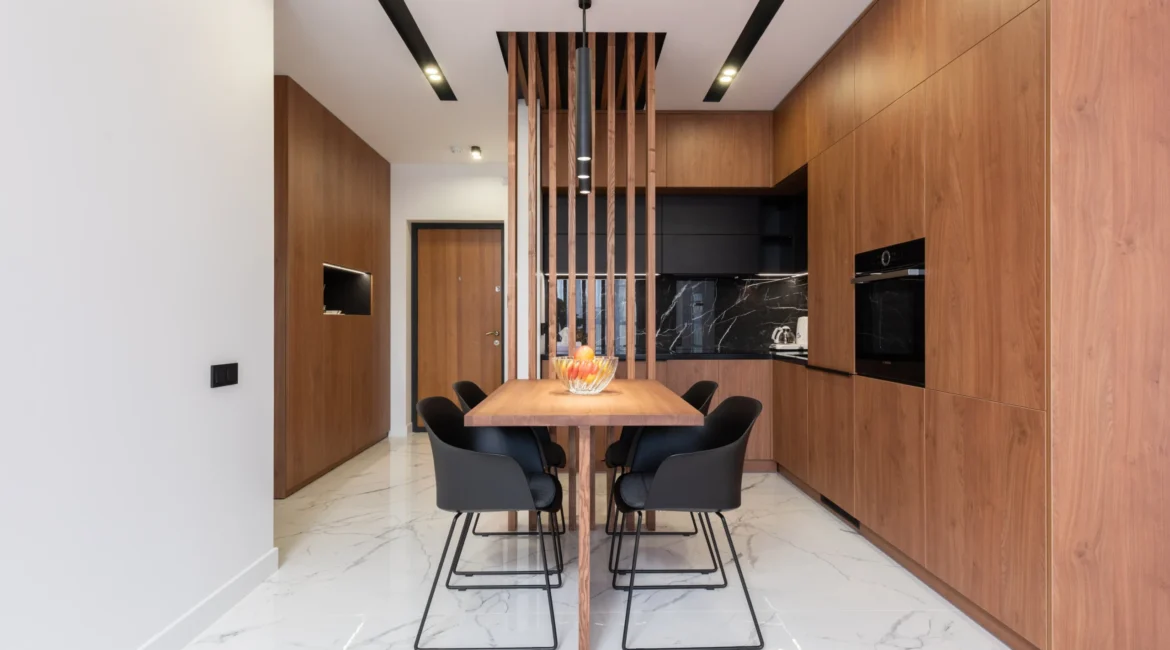 Wooden dining room Interiors