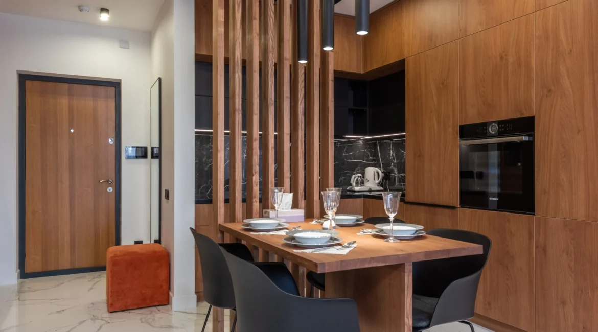 Wooden dining room Interiors