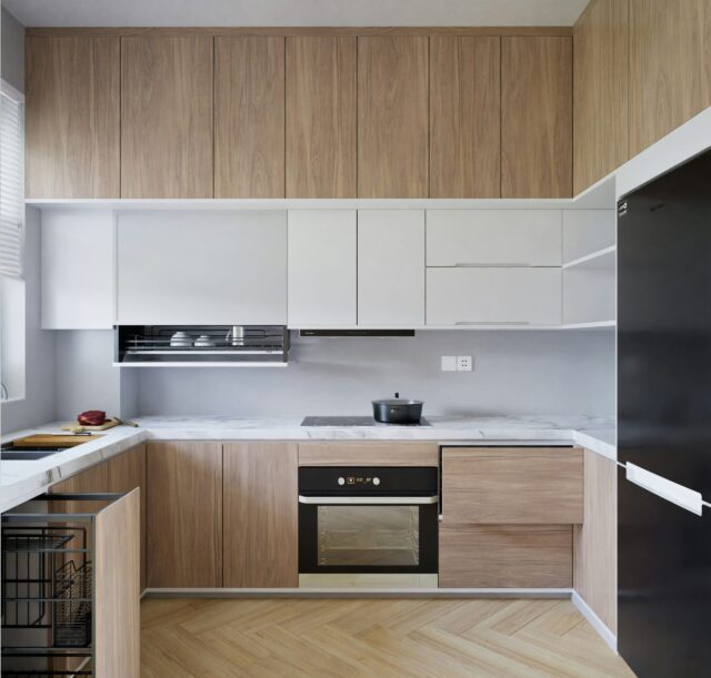 wooden style Modular kitchen interiors