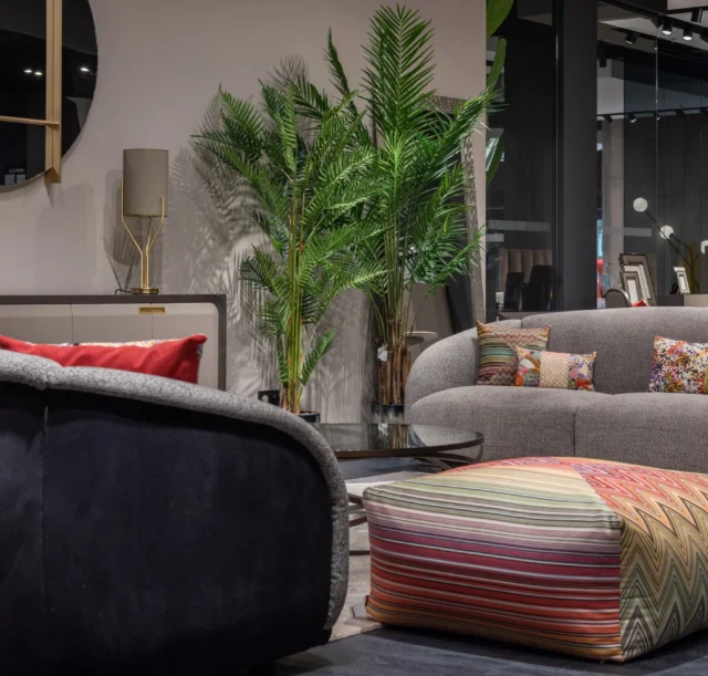 living room interiors with custom sofa